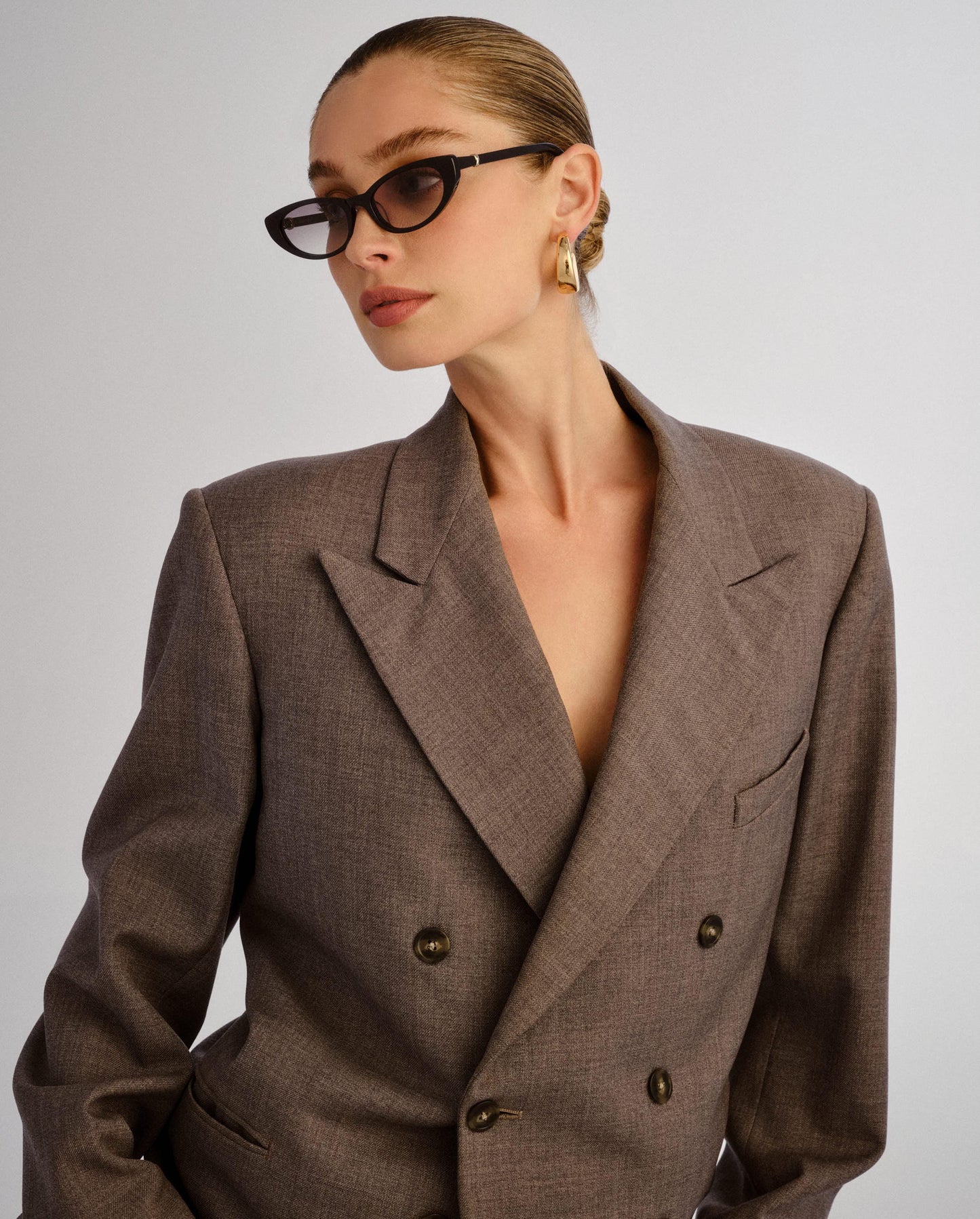 The Blair Navy Female Cat-Eye Sunglasses | Luv Lou