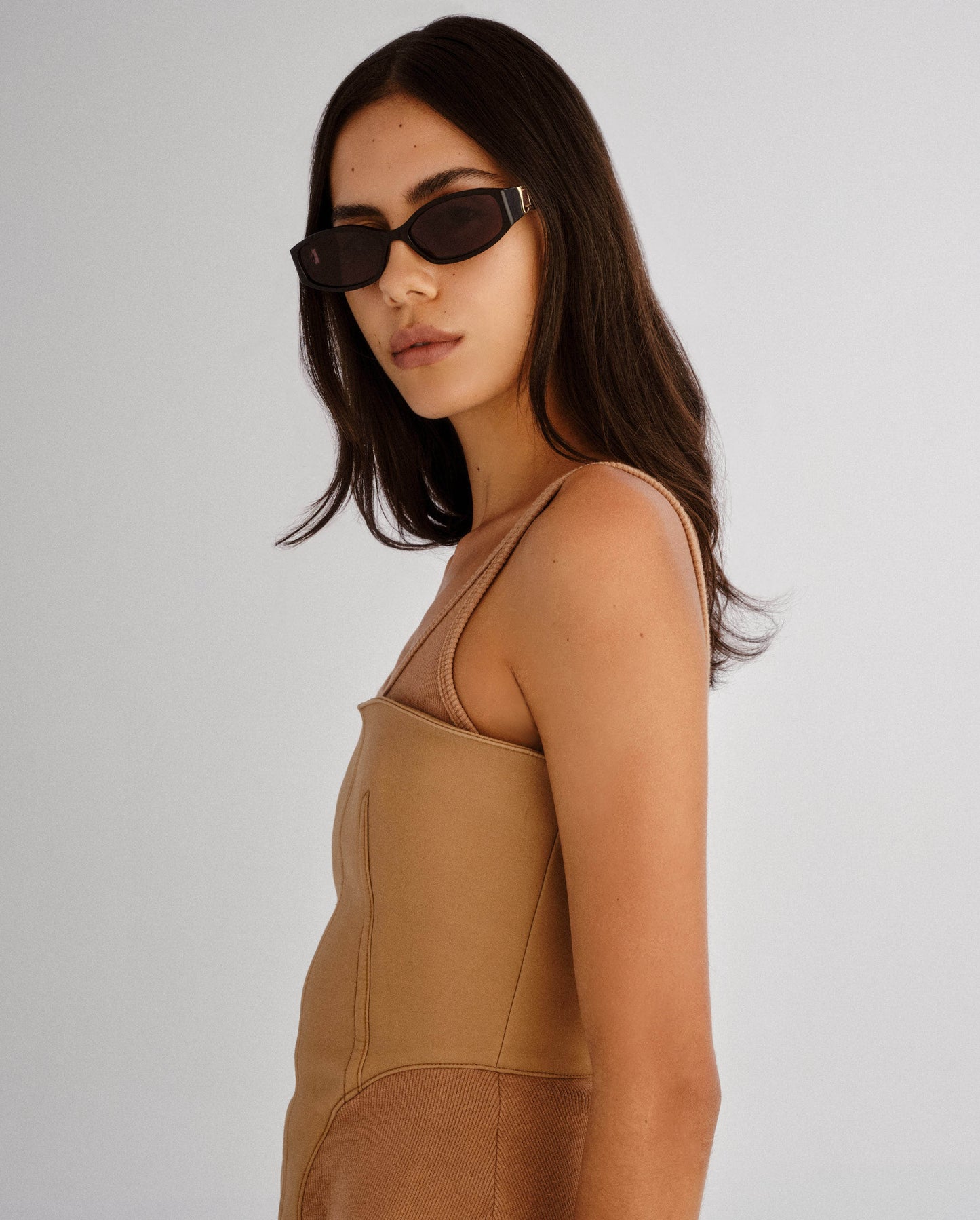 The Lottie Black Female Rectangle Sunglasses | Luv Lou