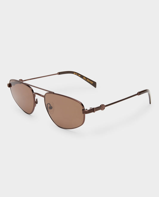 The Harvey Bronze Female Aviator Sunglasses | Luv Lou