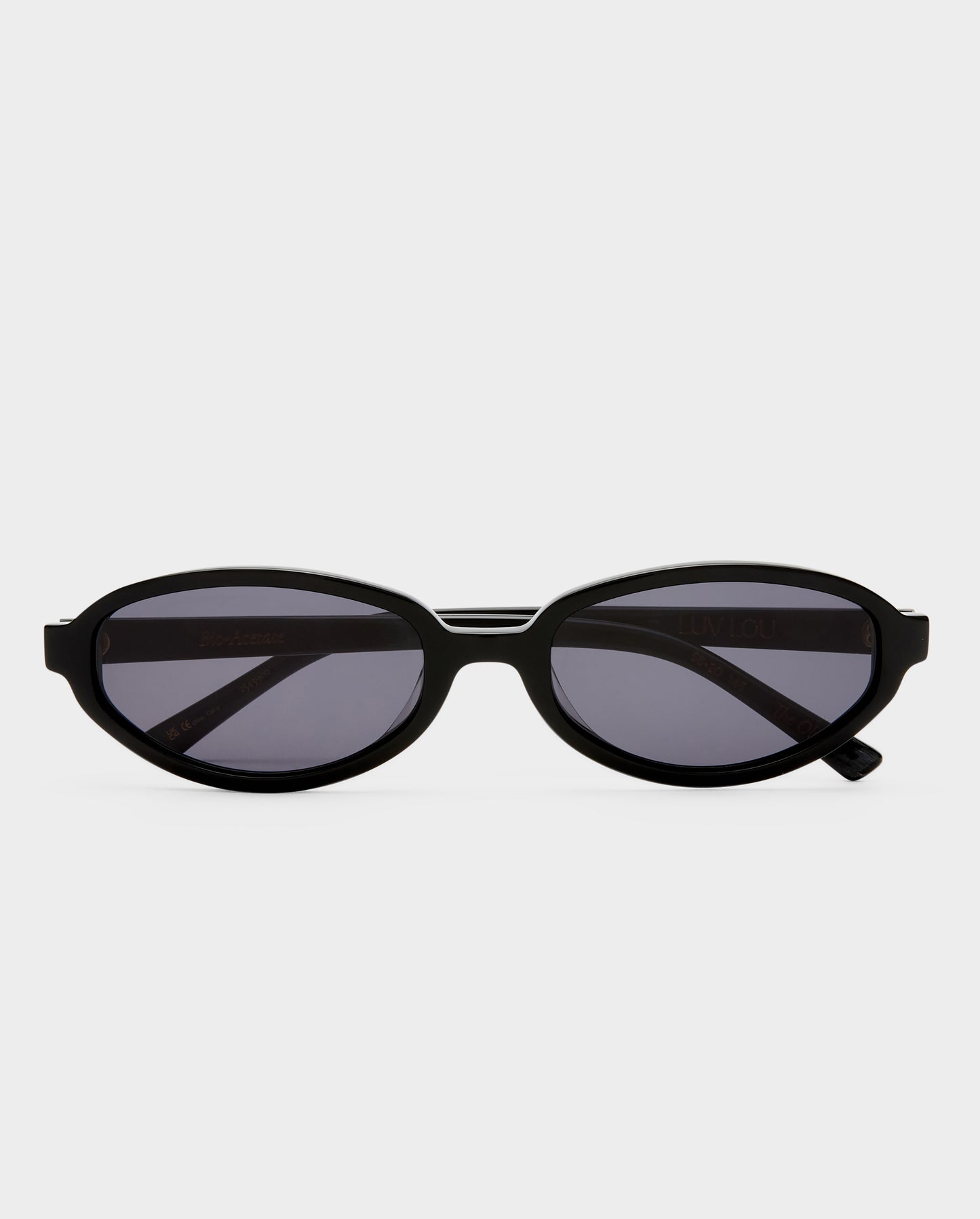 The Olive Black Female Oval Sunglasses | Luv Lou