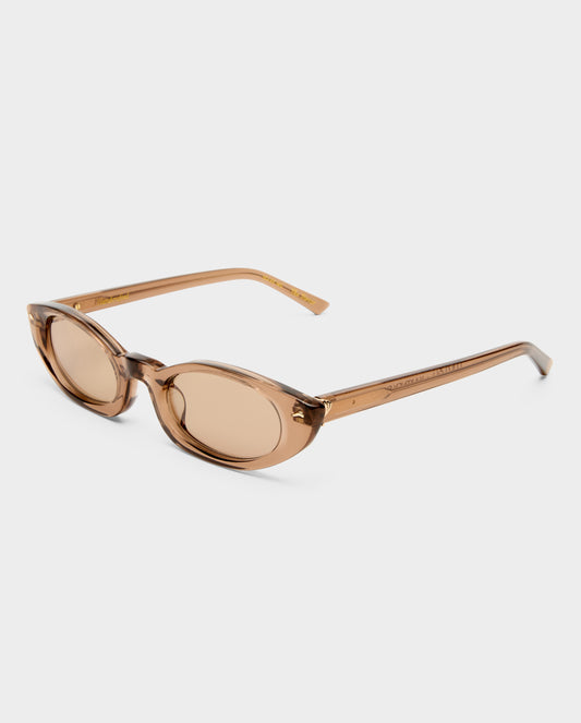 The Tortue Crystal Coffee Female Cat-Eye Sunglasses | Luv Lou