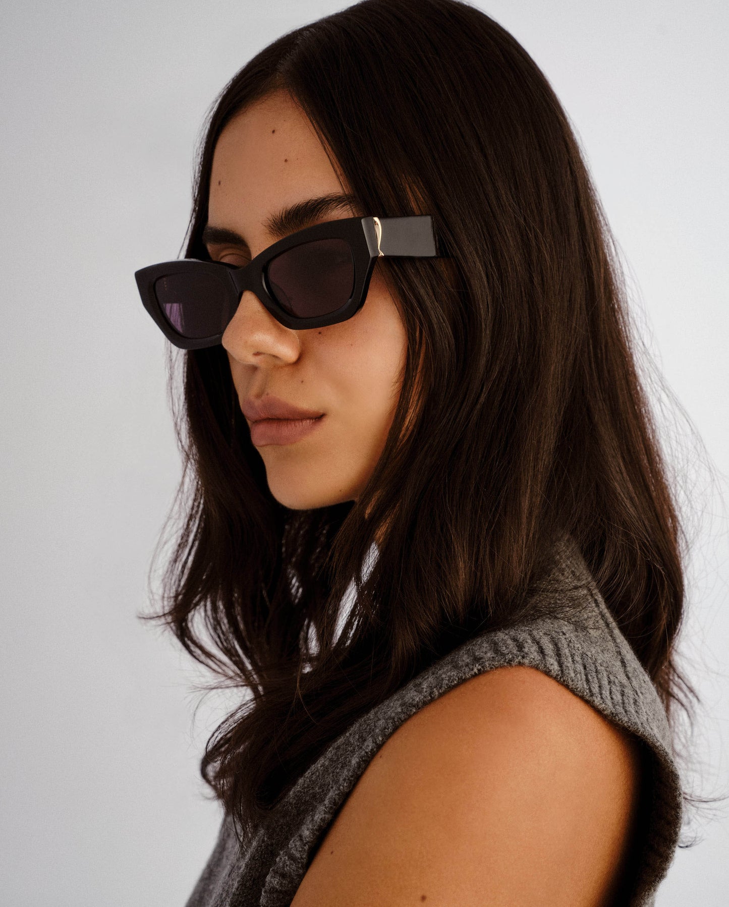 The Sutton Black Female Cat-Eye Sunglasses | Luv Lou