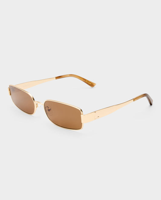 The Ryan Gold Female Rectangle Sunglasses | Luv Lou
