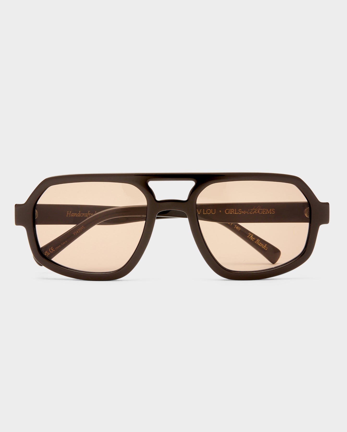 The Banks Dark Chocolate Female Aviator Sunglasses | Luv Lou