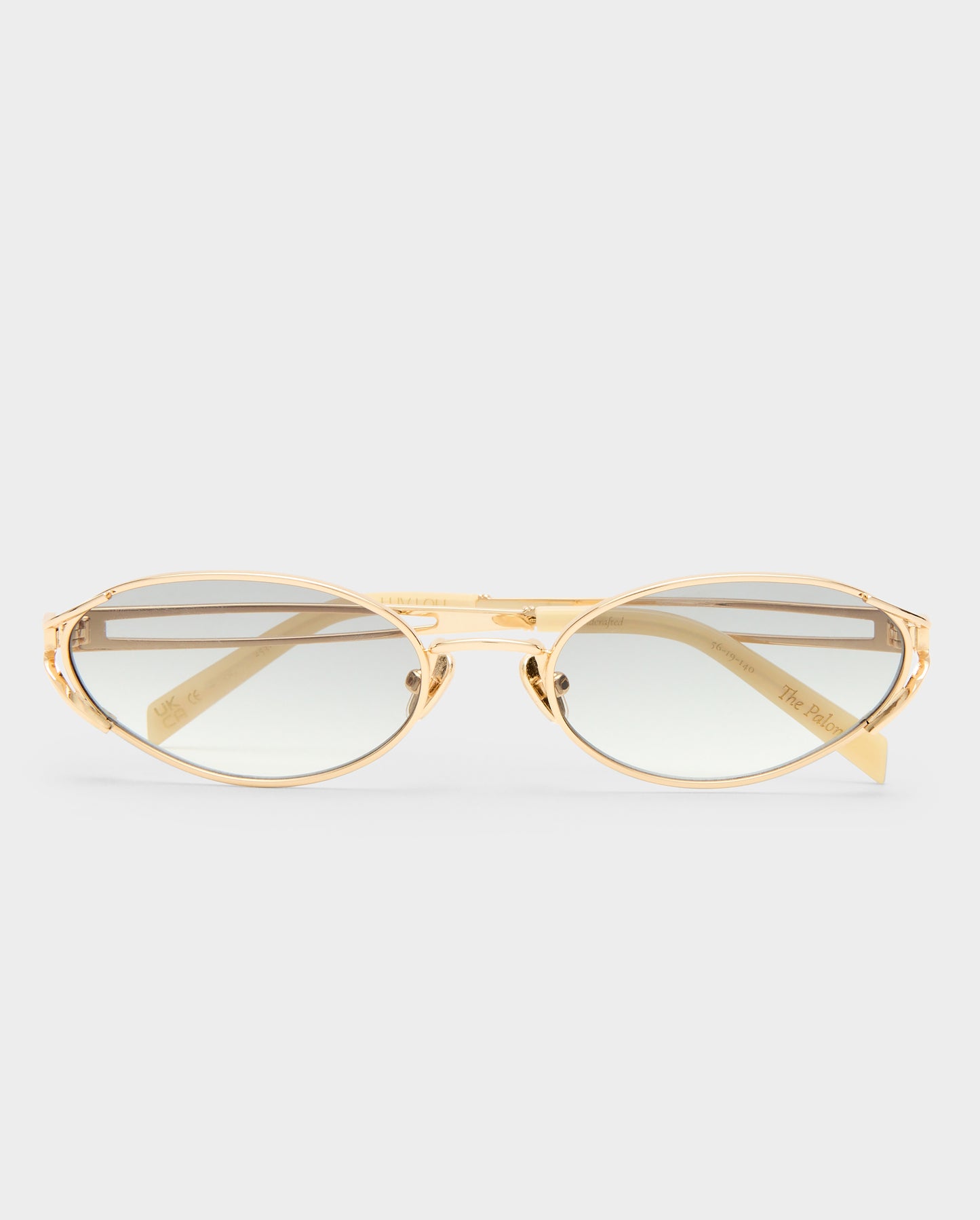 The Paloma Gold Charcoal Female Oval Sunglasses | Luv Lou