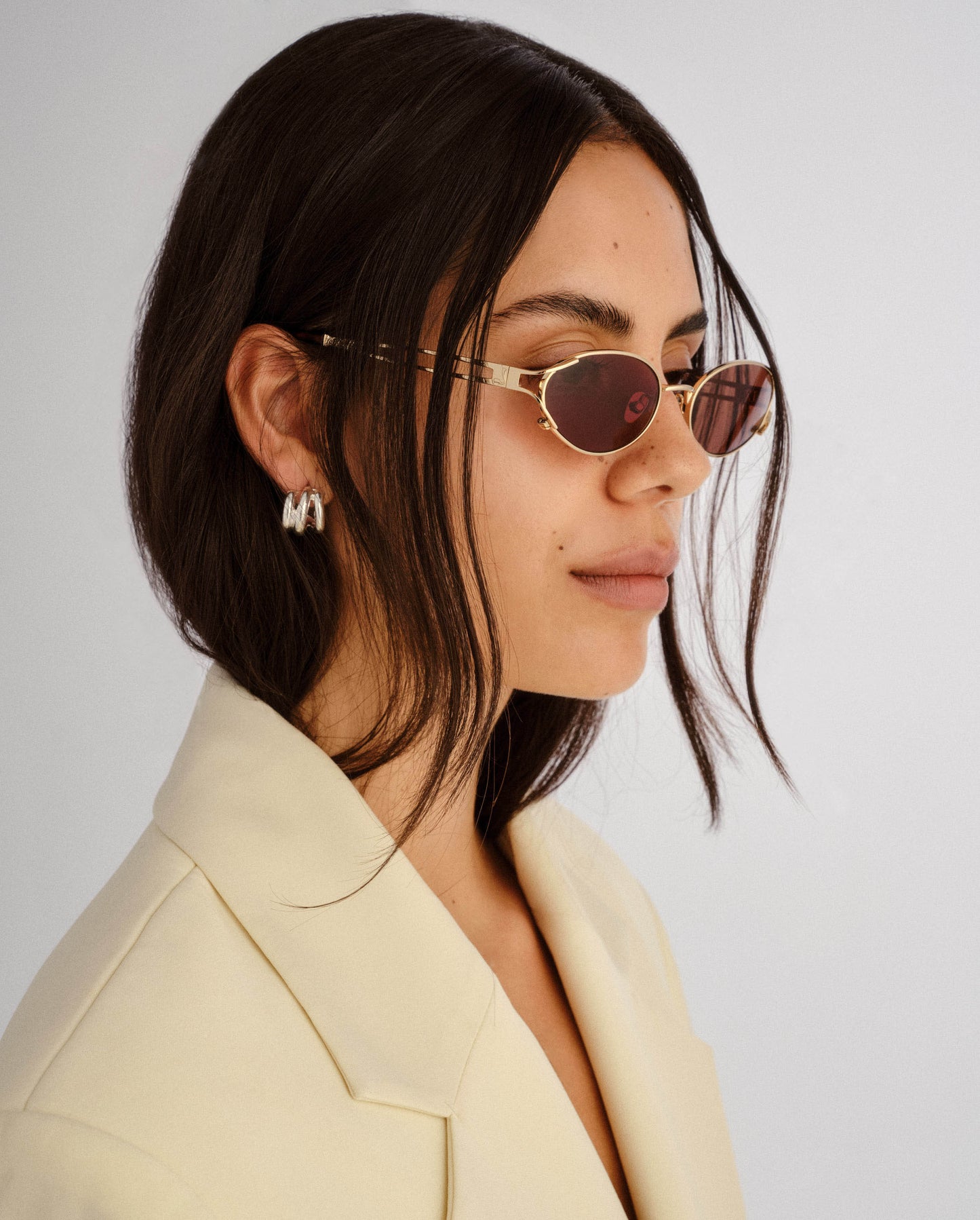 The Paloma Gold Female Oval Sunglasses | Luv Lou