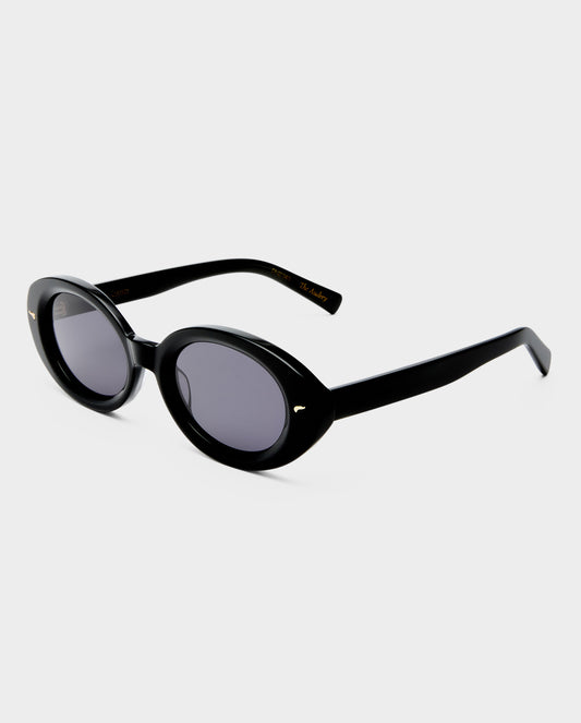 The Audrey Black Female Oval Sunglasses | Luv Lou