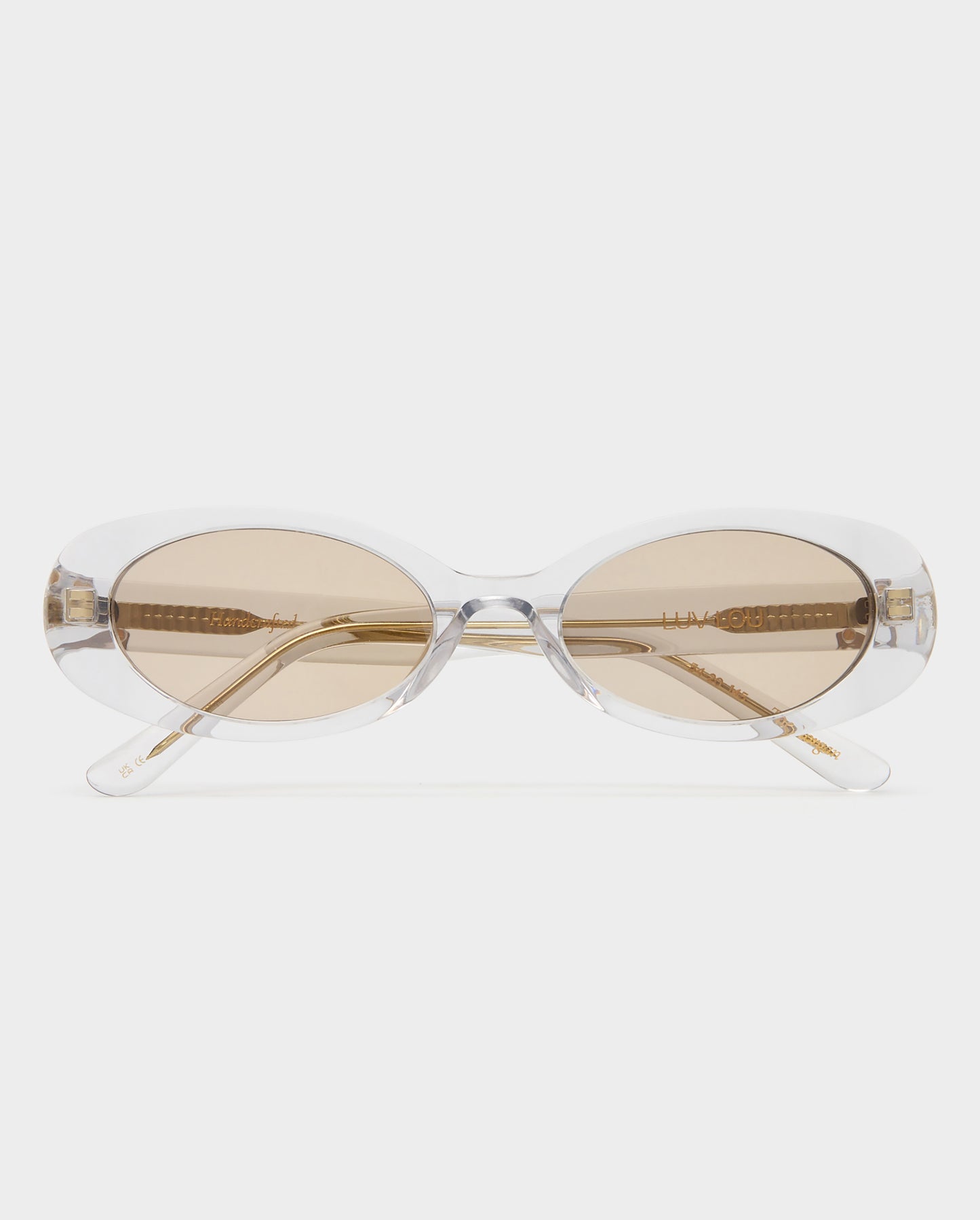 The Morgan Crystal Mauve Female Oval Sunglasses | Luv Lou