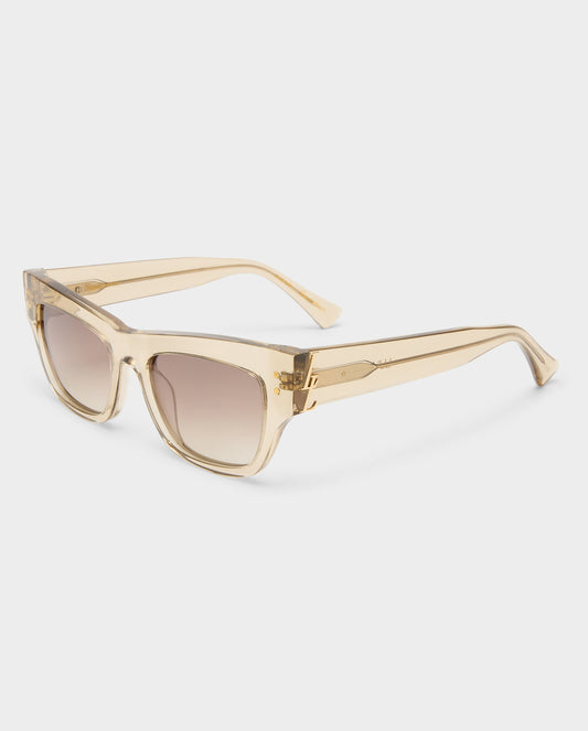 The Addison Crystal Latte Female Cat-Eye Sunglasses | Luv Lou