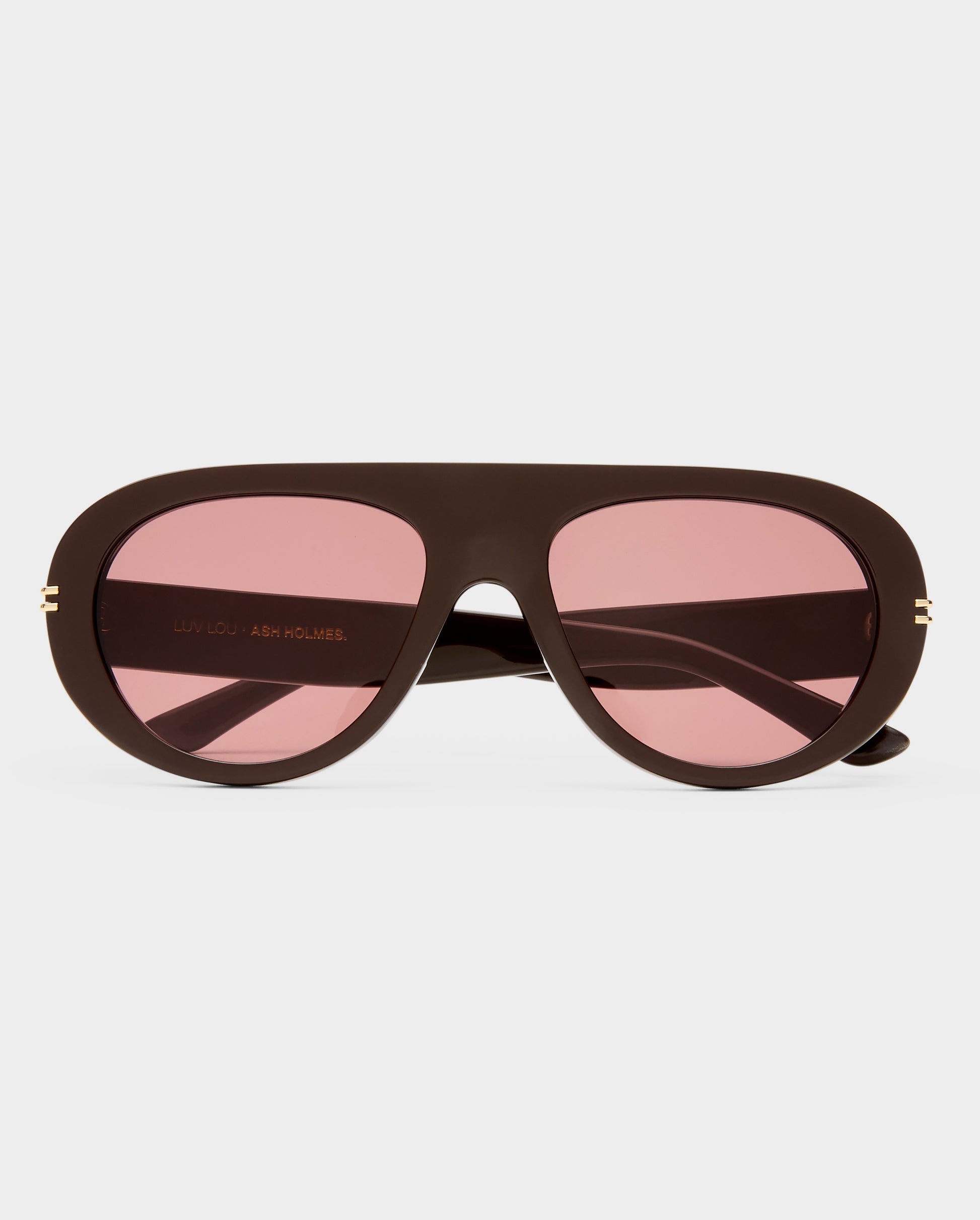 The Ash Dark Chocolate Female Aviator Sunglasses | Luv Lou