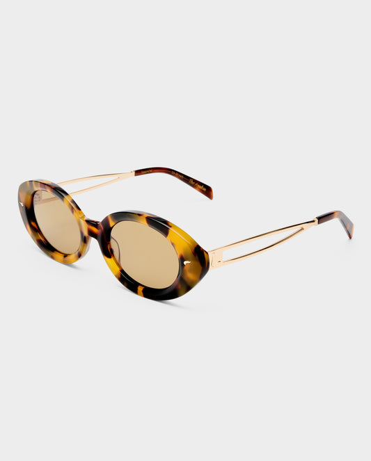 The Avalon Tort Female Oval Sunglasses | Luv Lou