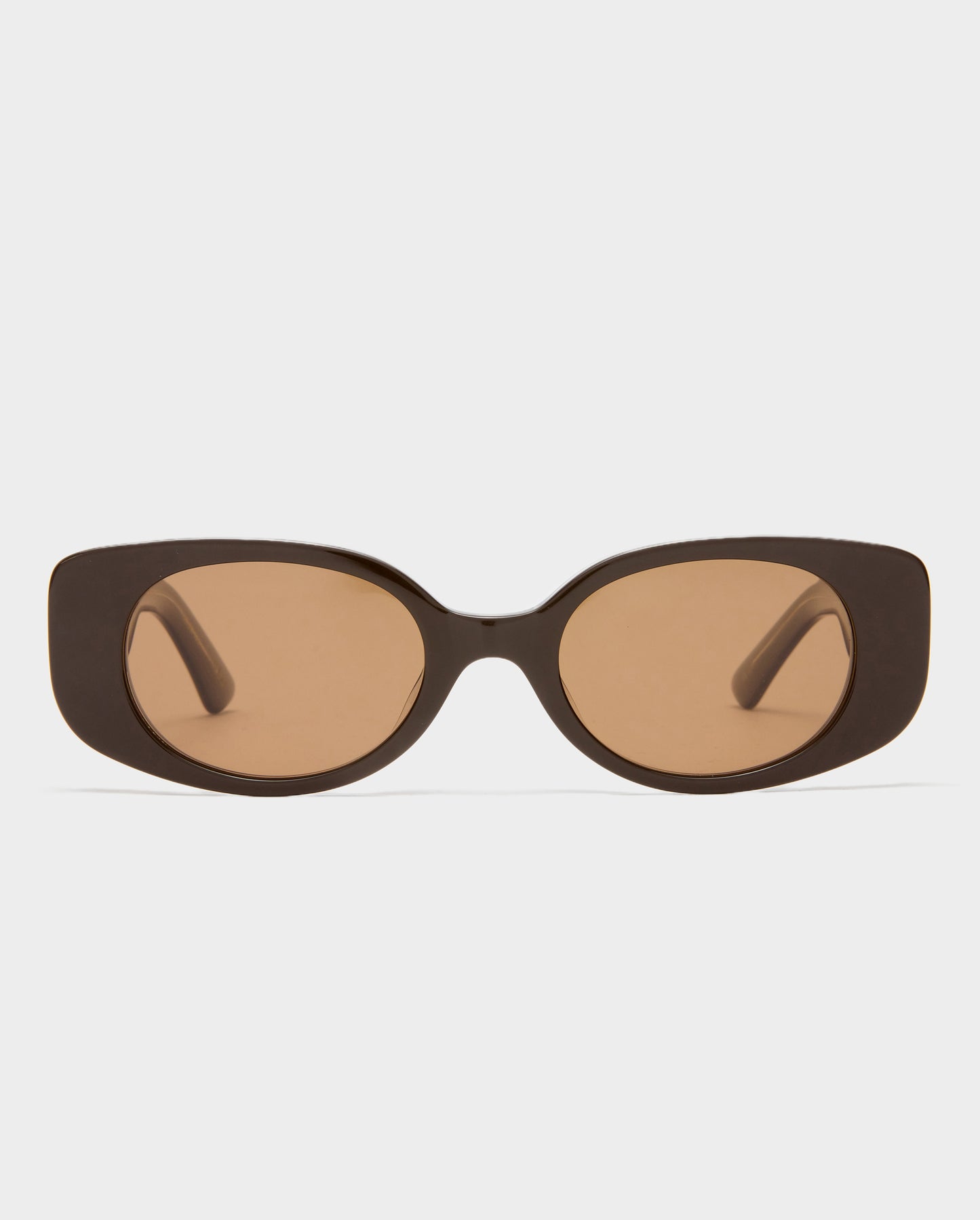 The Helena Dark Chocolate Female Rectangle Sunglasses | Luv Lou