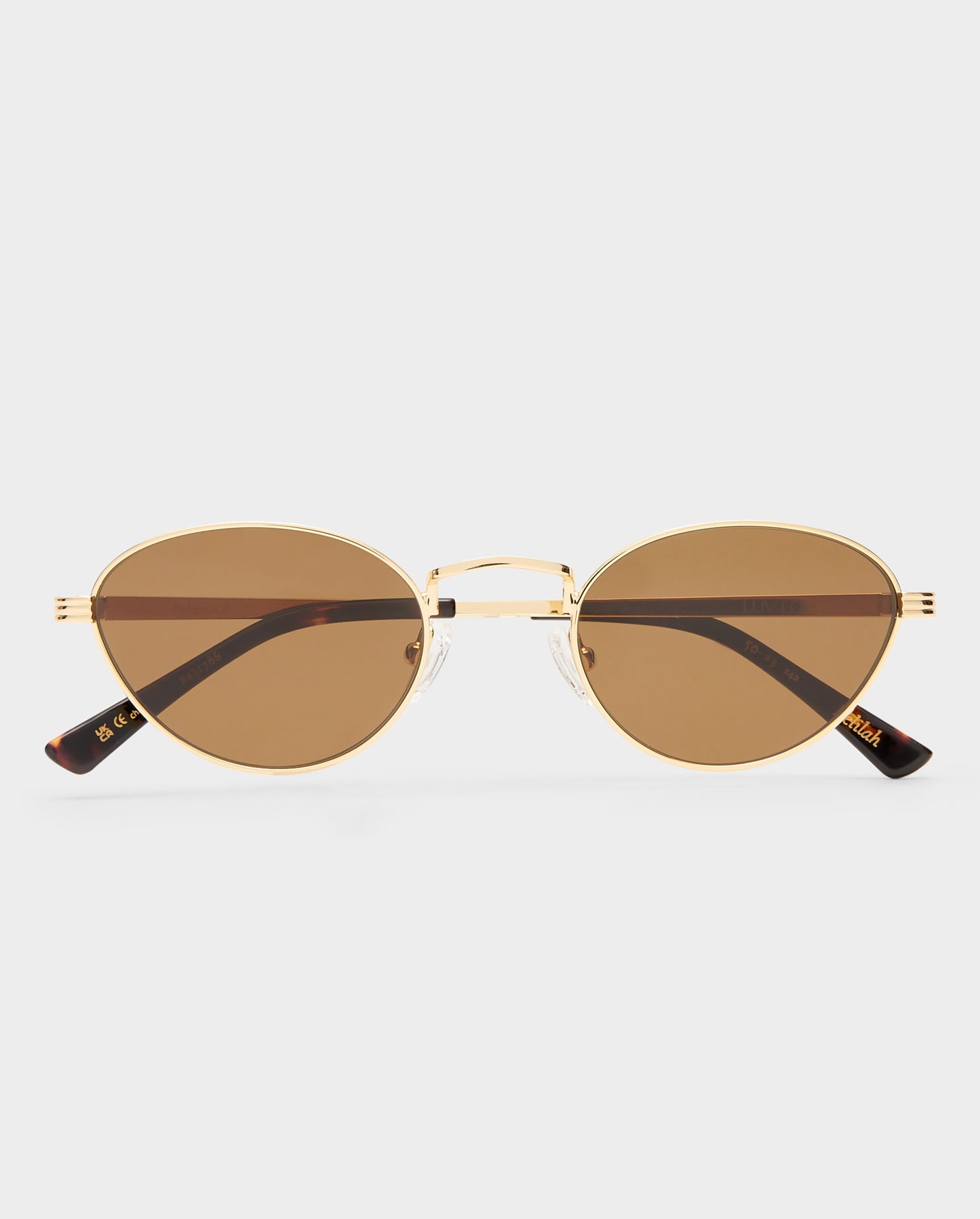 The Delilah Gold Female Oval Sunglasses | Luv Lou