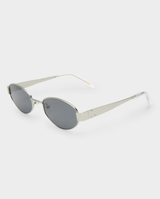The Boston Silver Female Oval Sunglasses | Luv Lou