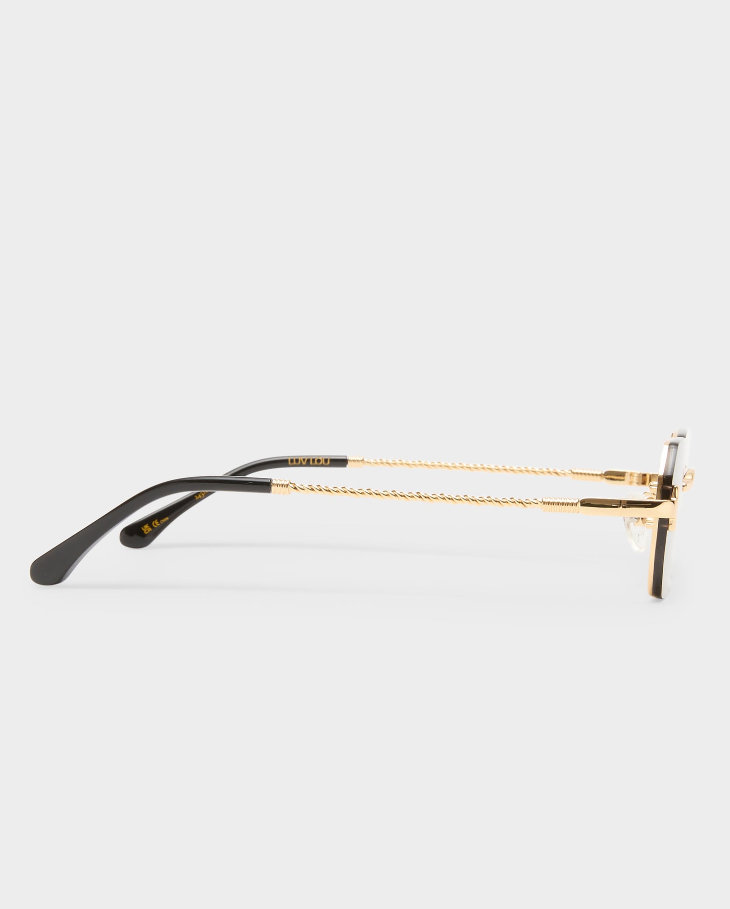 The Mila Gold Female Rectangle Sunglasses | Luv Lou