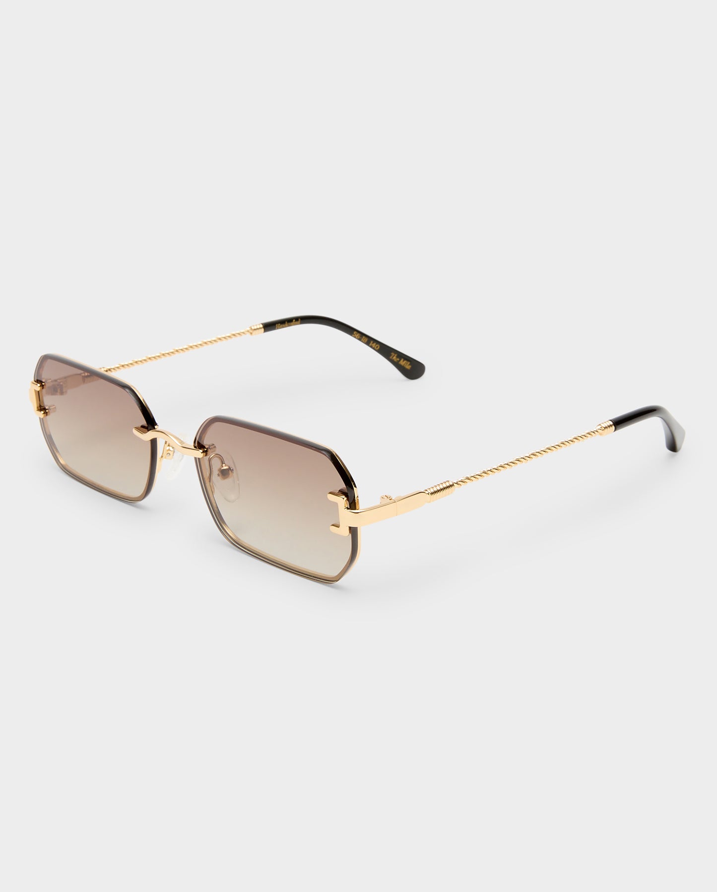 The Mila Gold Female Rectangle Sunglasses | Luv Lou