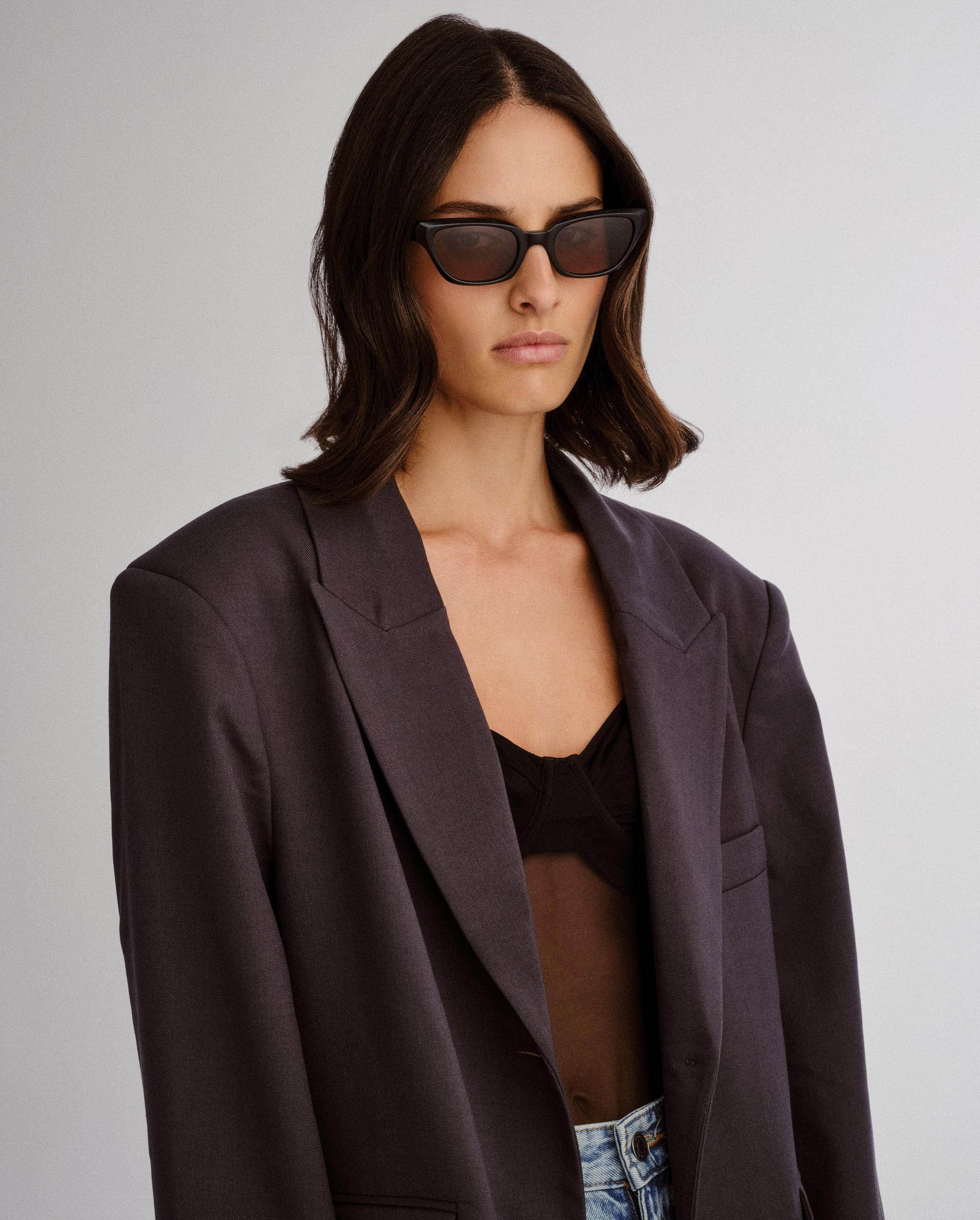 The Drew Black Female Cat-Eye Sunglasses | Luv Lou
