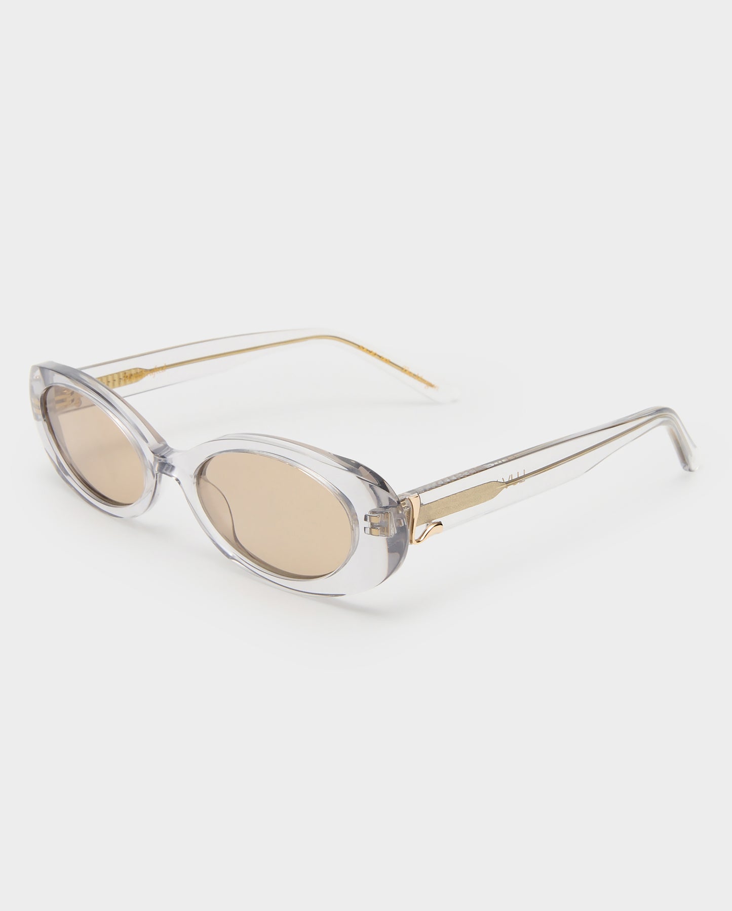 The Morgan Crystal Mauve Female Oval Sunglasses | Luv Lou