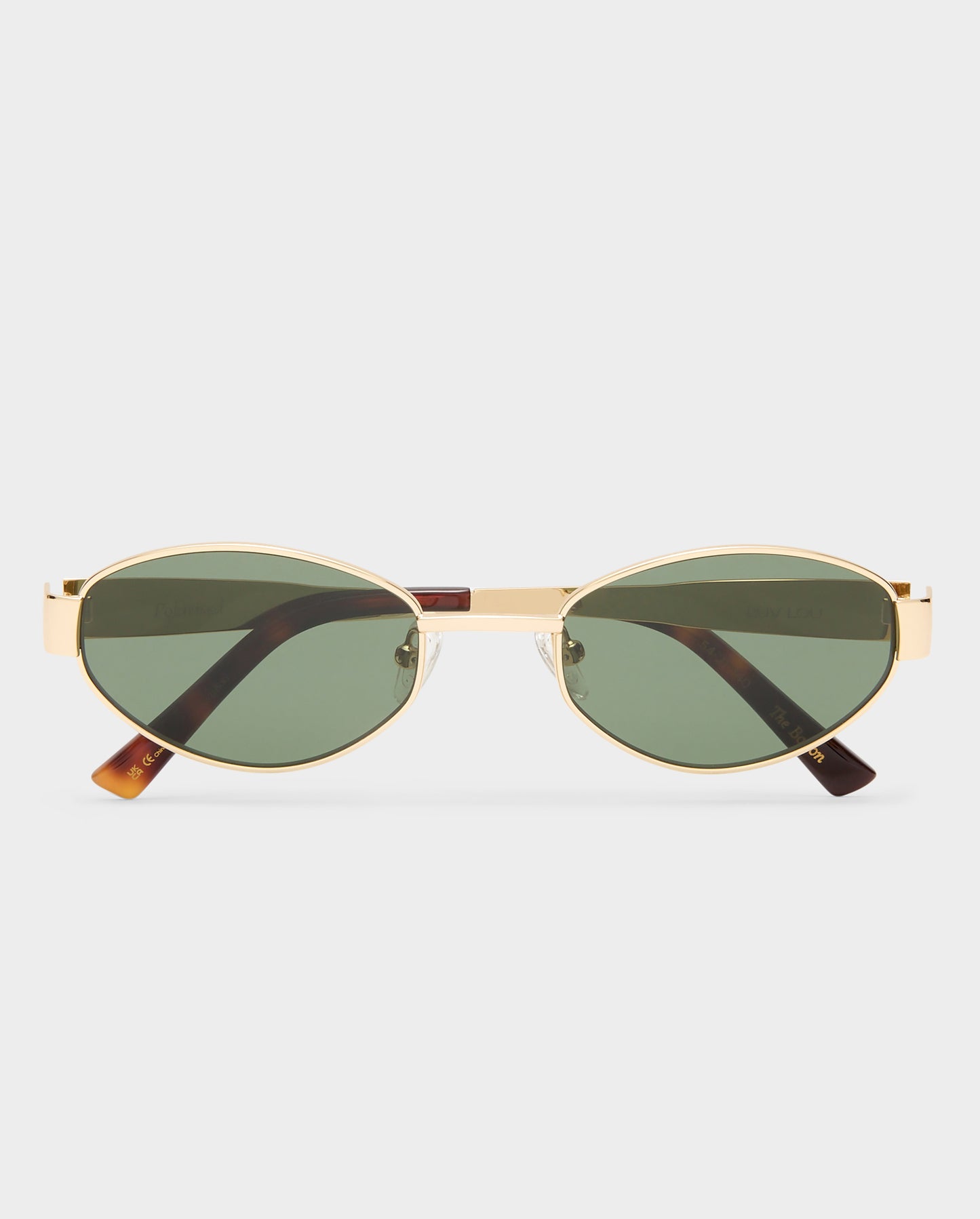 The Boston Shiny Gold Female Oval Sunglasses | Luv Lou
