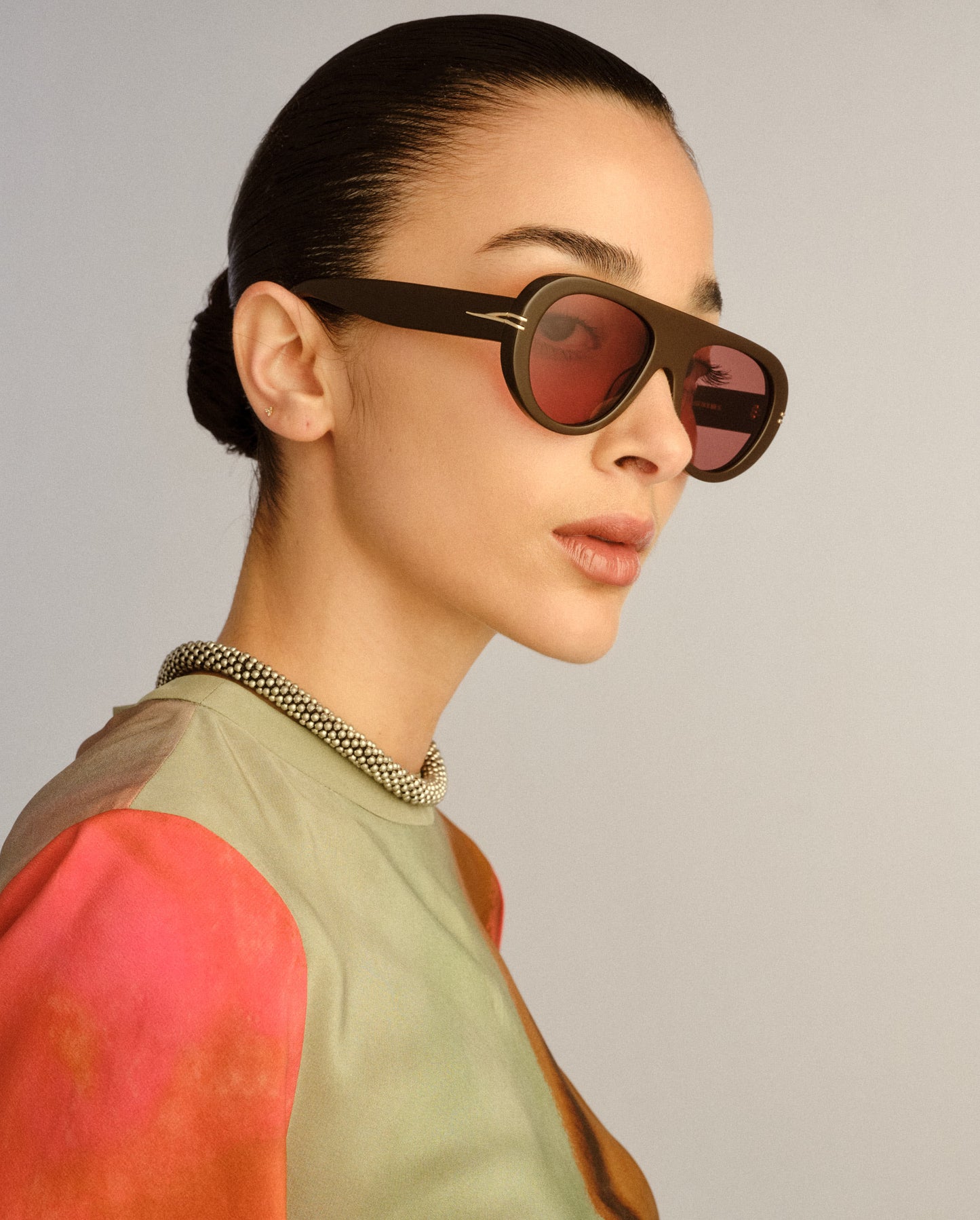 The Ash Dark Chocolate Female Aviator Sunglasses | Luv Lou