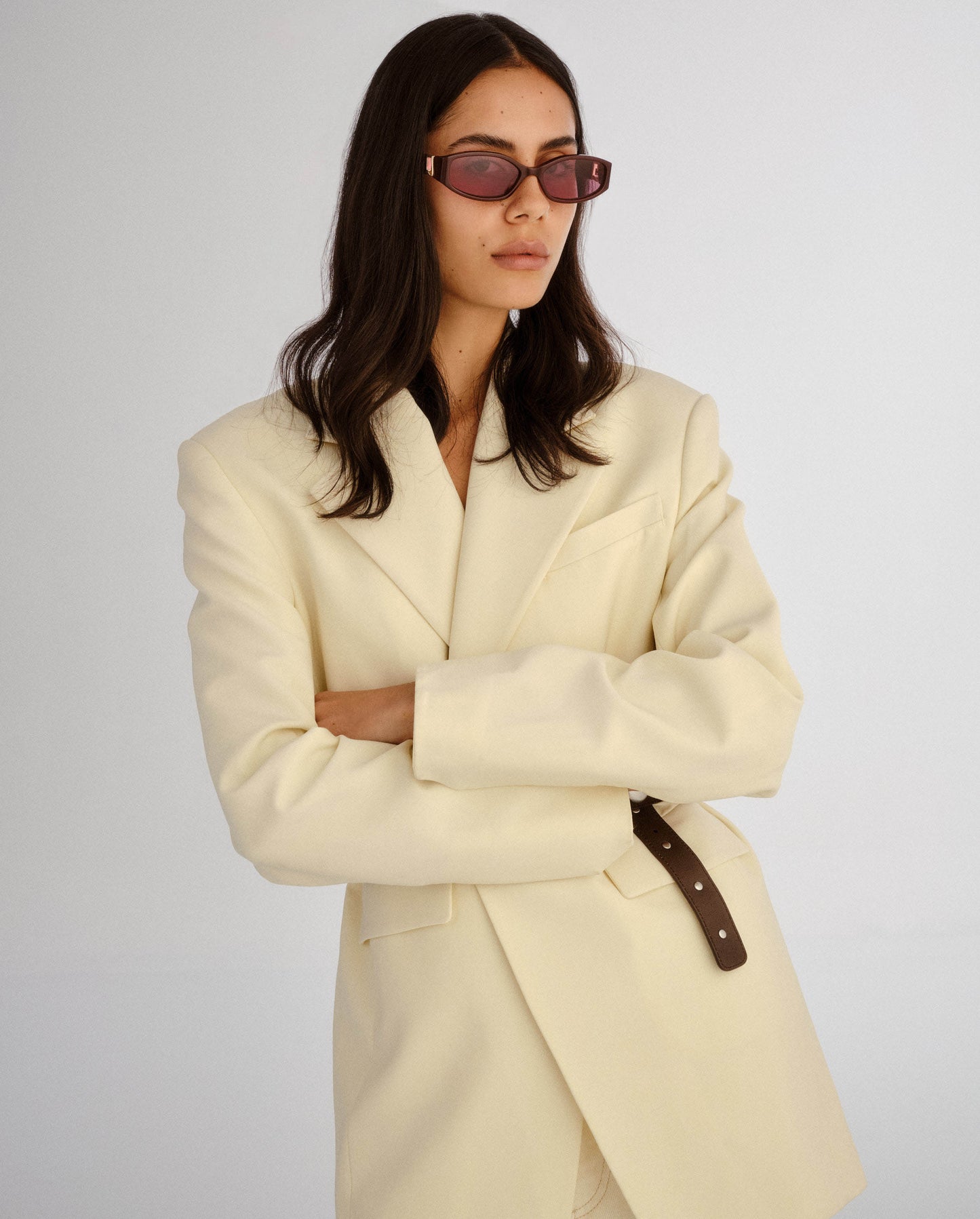 The Lottie Cherry Female Rectangle Sunglasses | Luv Lou