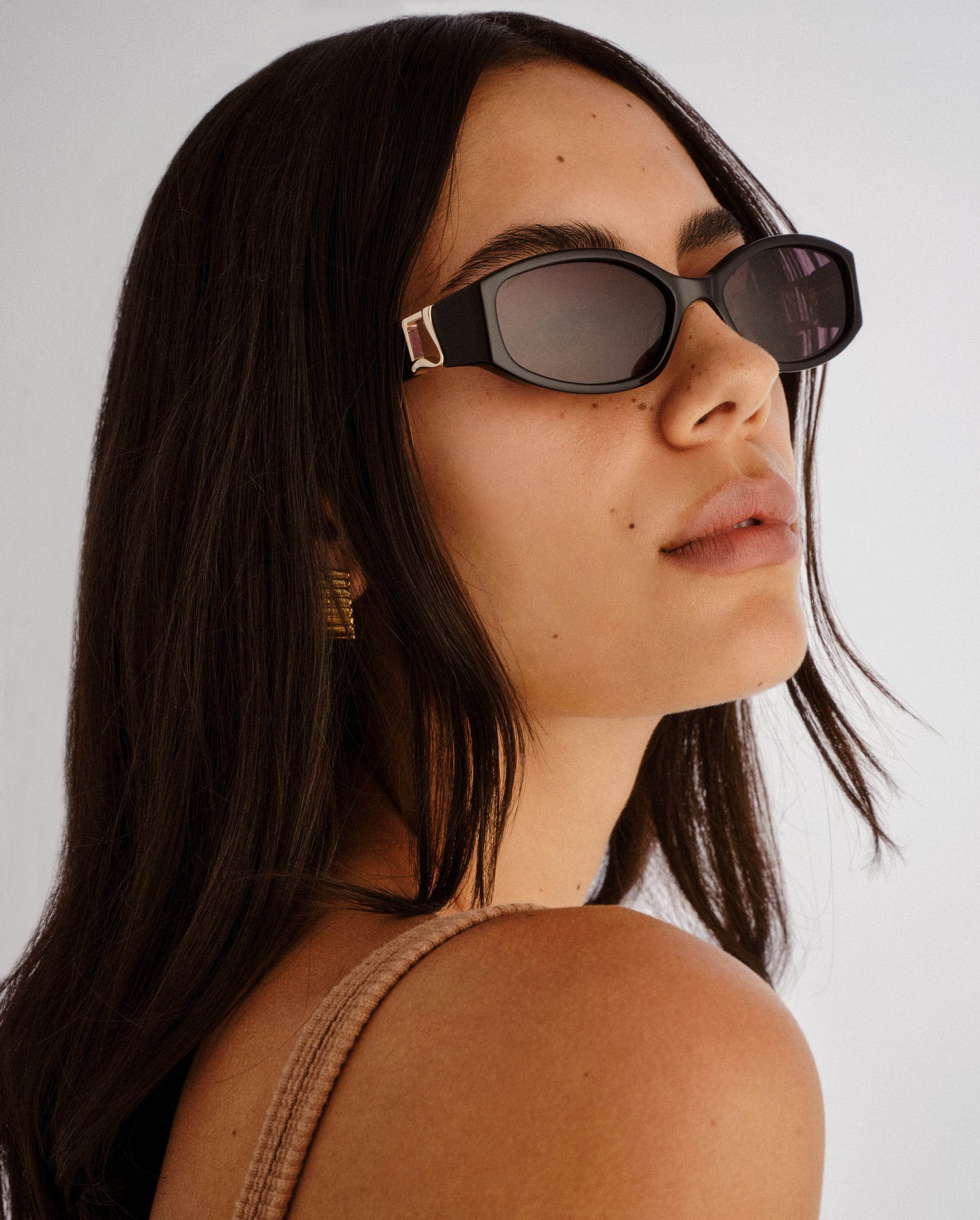 The Lottie Black Female Rectangle Sunglasses | Luv Lou