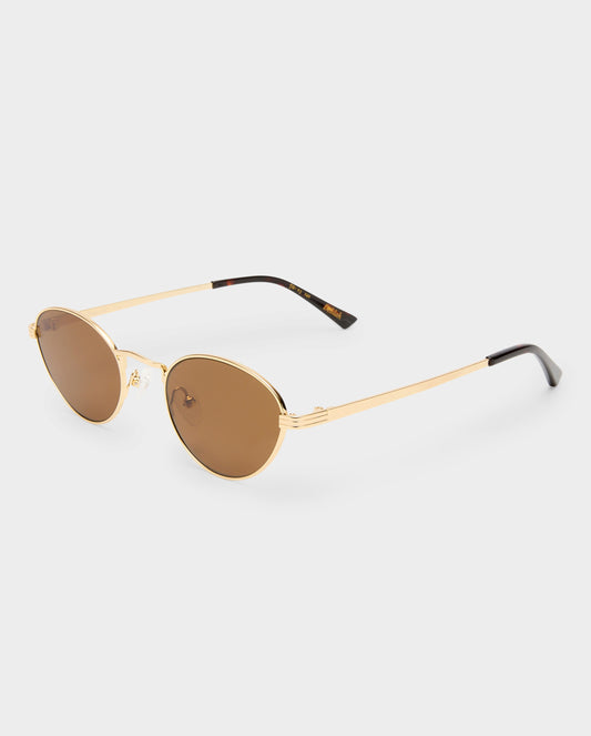 The Delilah Gold Female Oval Sunglasses | Luv Lou