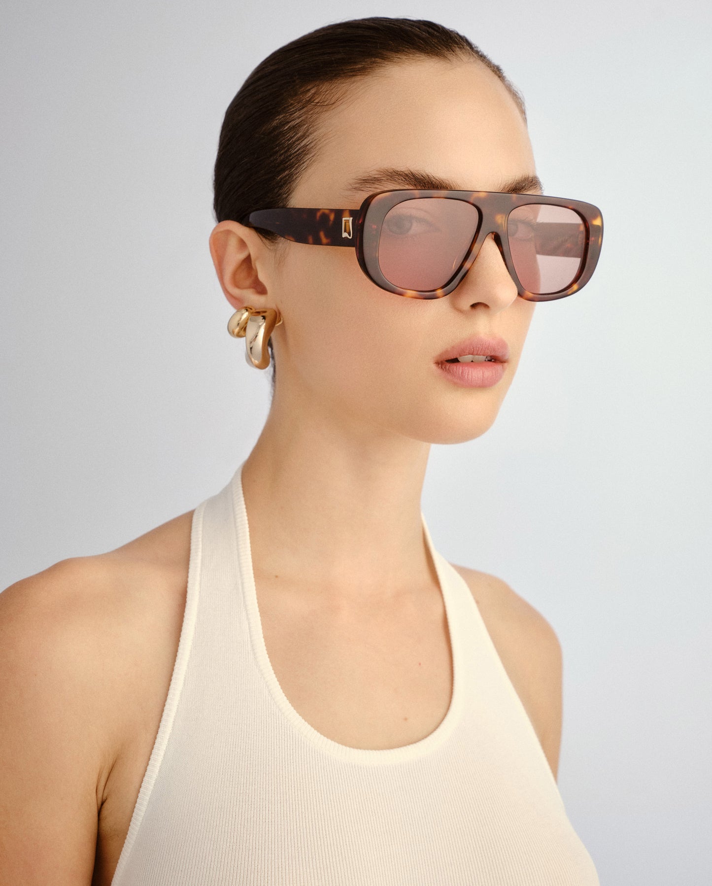 The Dionne Crystal Tort Female Aviator Sunglasses | Luv Lou