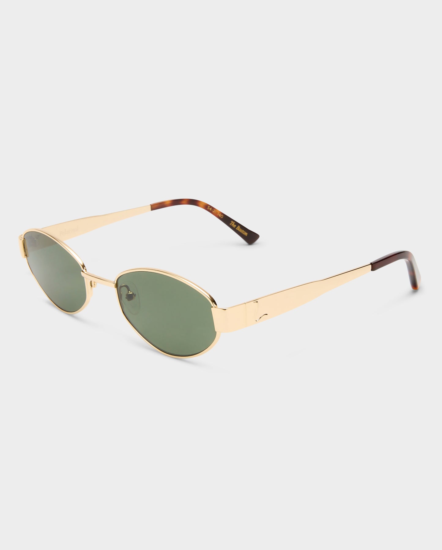The Boston Shiny Gold Female Oval Sunglasses | Luv Lou