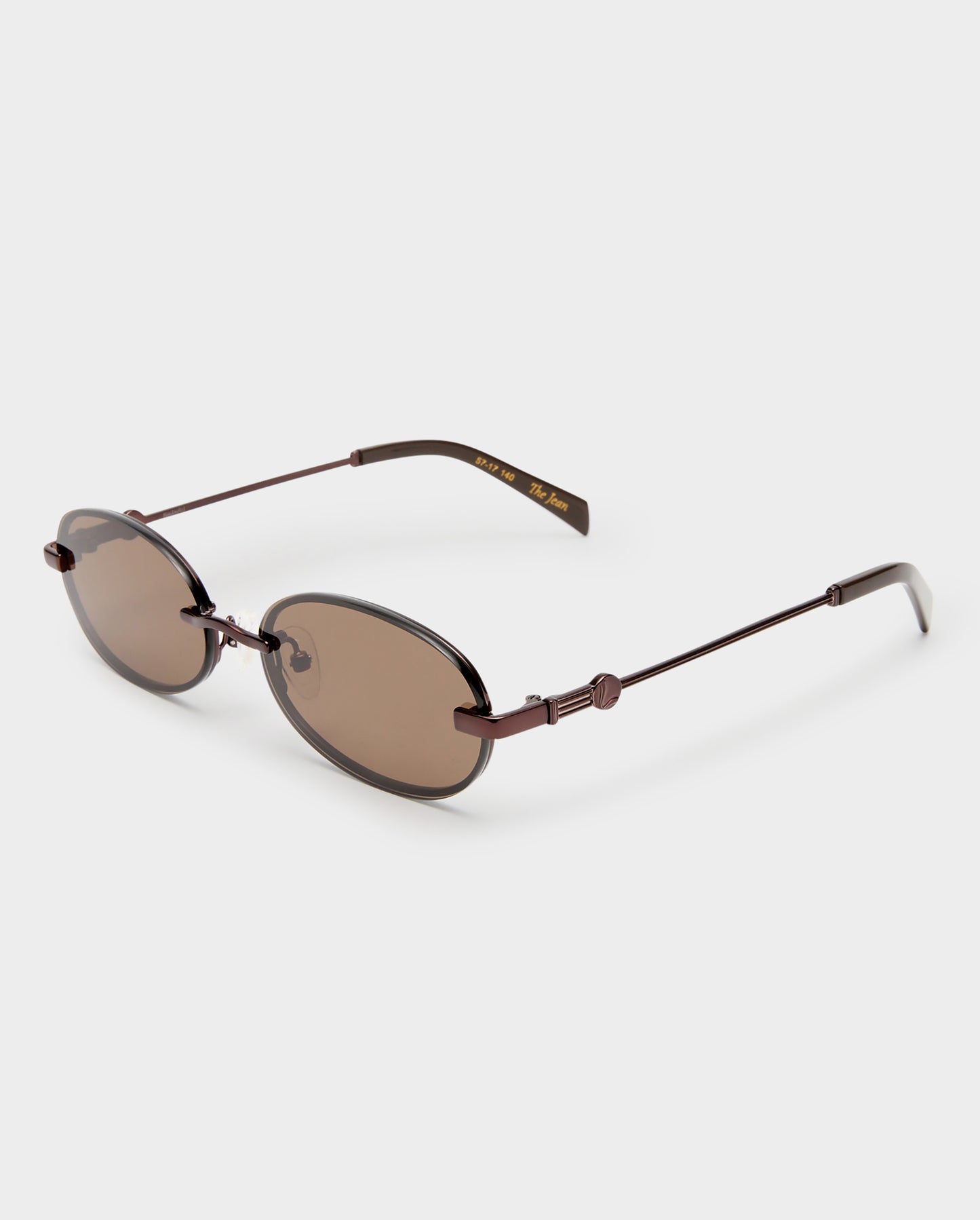 The Jean Bronze Female Oval Sunglasses | Luv Lou