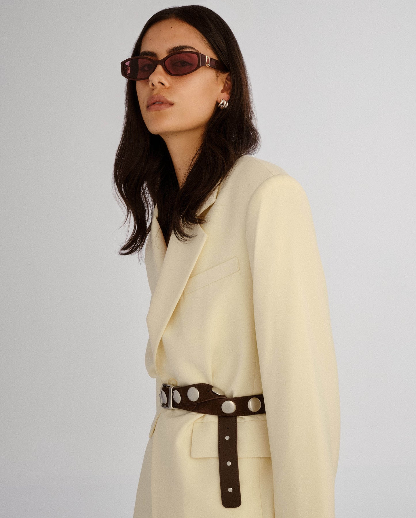 The Lottie Cherry Female Rectangle Sunglasses | Luv Lou