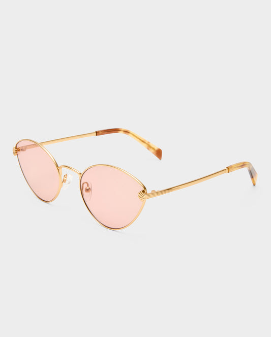 The Fox Brushed Gold Female Cat-Eye Sunglasses | Luv Lou