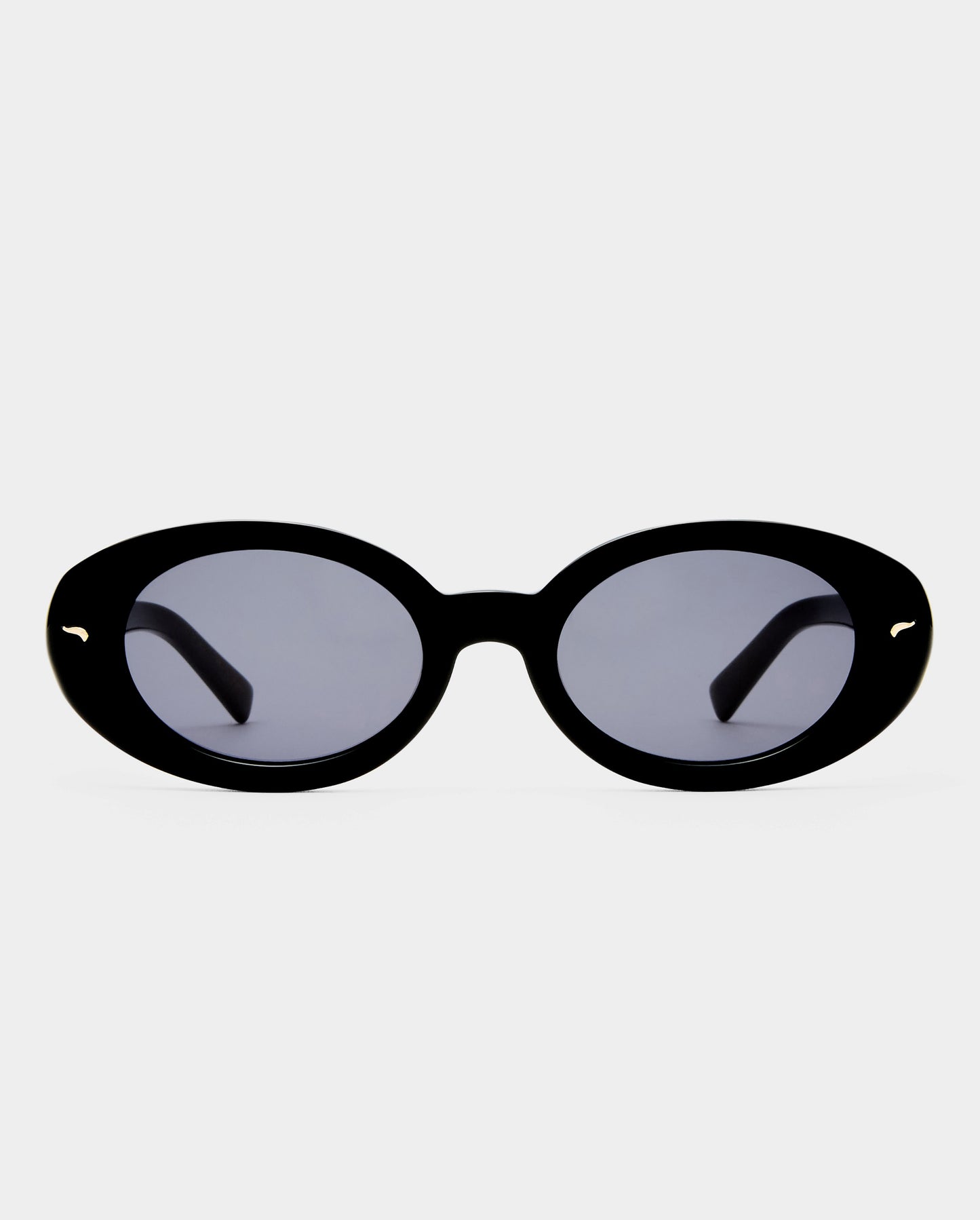 The Audrey Black Female Oval Sunglasses | Luv Lou