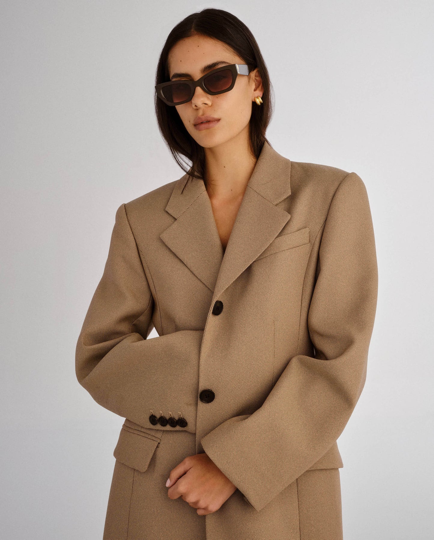 The Sutton Dark Chocolate Female Cat-Eye Sunglasses | Luv Lou