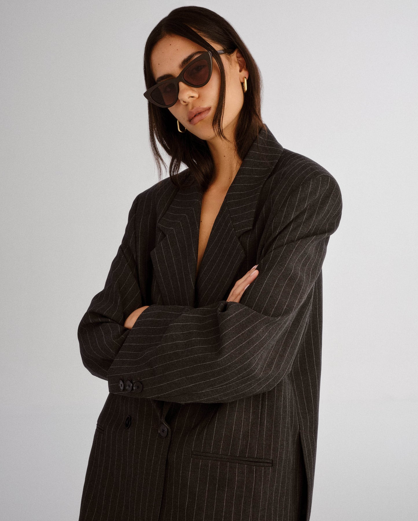 The Leui Chocolate Female Cat-Eye Sunglasses | Luv Lou
