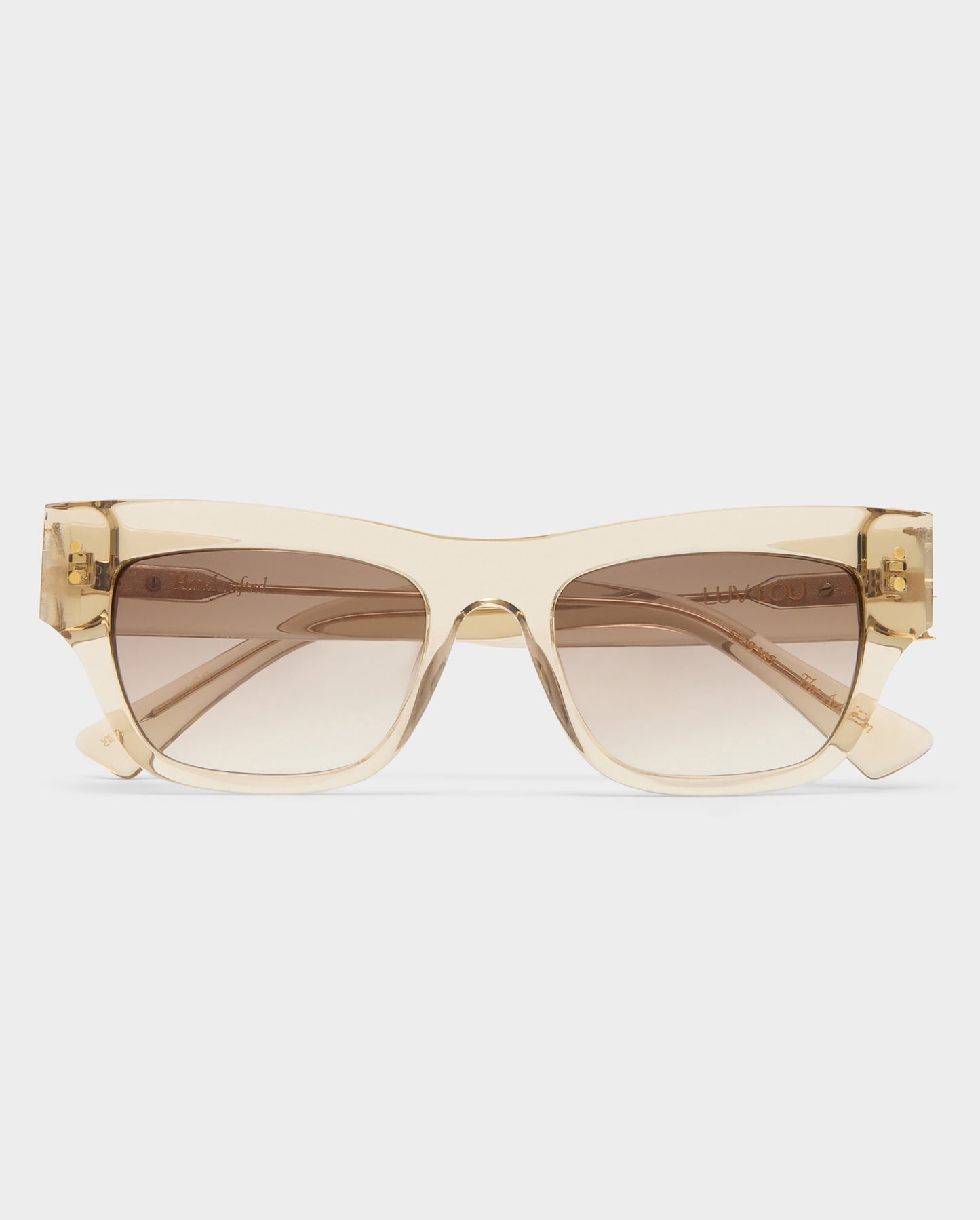 The Addison Crystal Latte Female Cat-Eye Sunglasses | Luv Lou