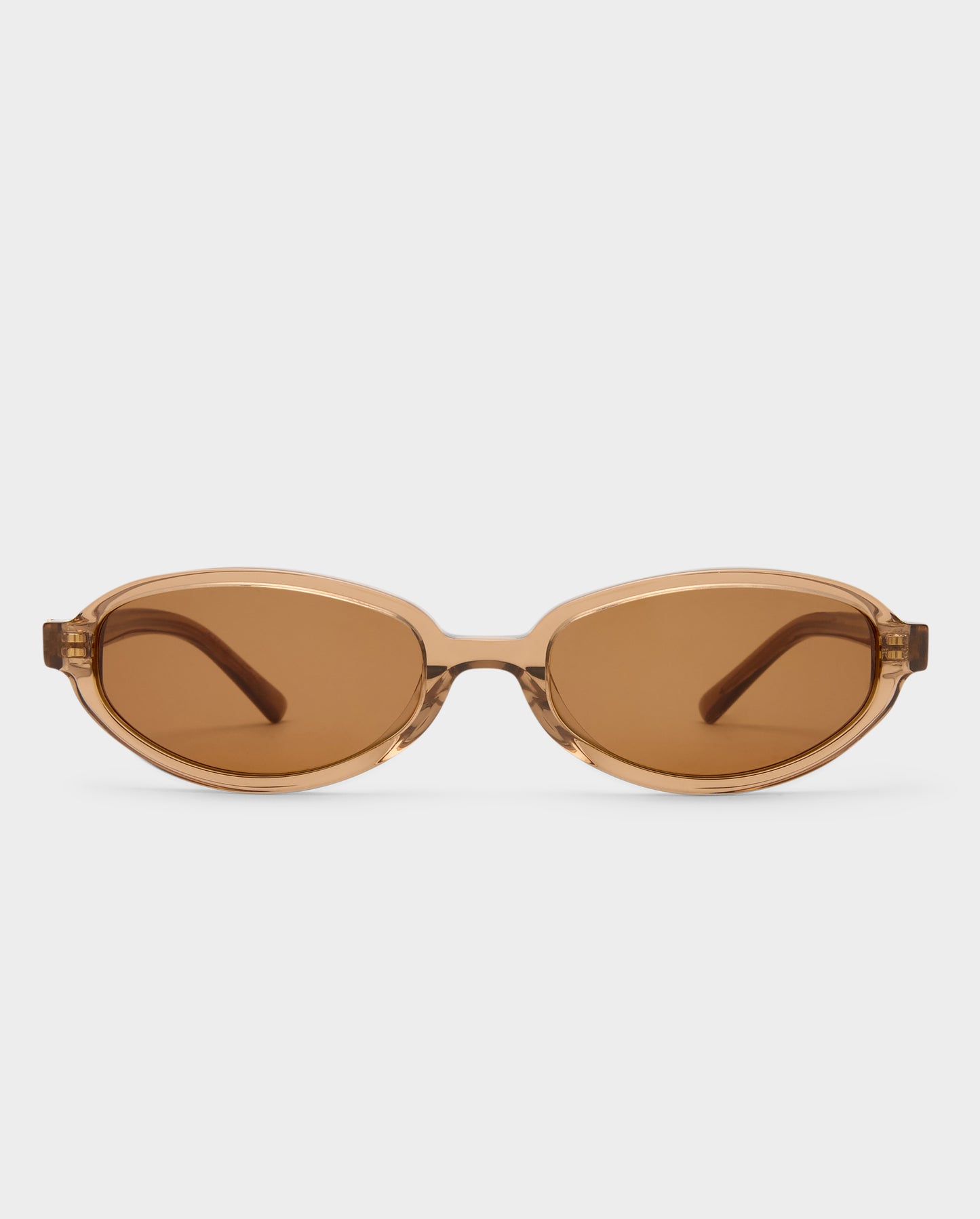 The Olive Chocolate Crystal Female Oval Sunglasses | Luv Lou
