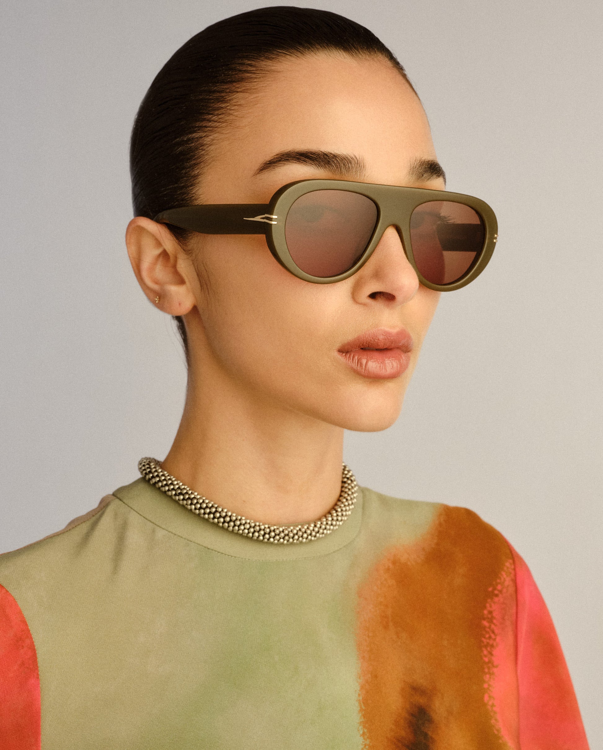 The Ash Khaki Female Aviator Sunglasses | Luv Lou