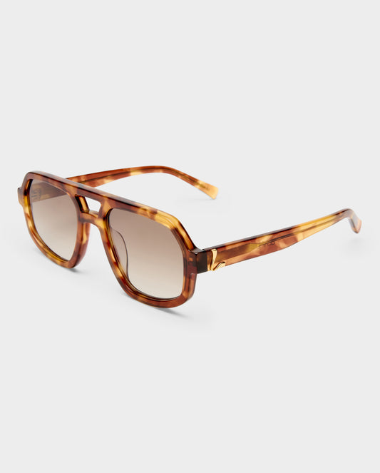 The Banks Caramel Tort Female Aviator Sunglasses | Luv Lou