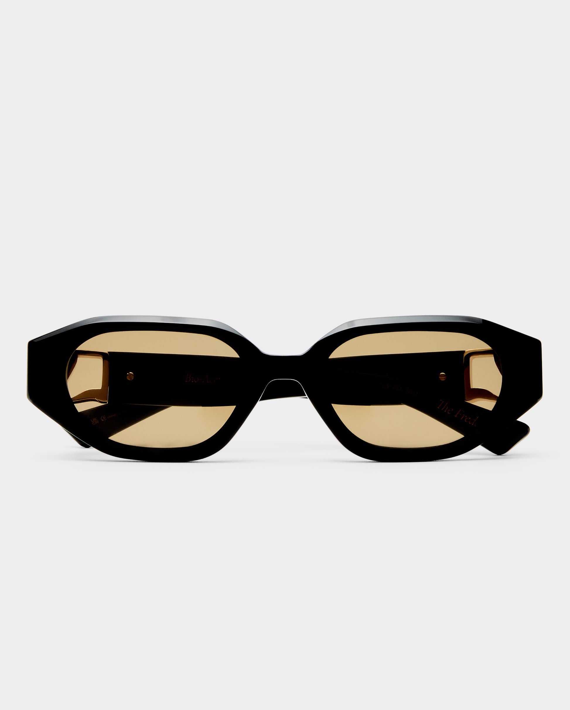 The Freddie Black Female Oval Sunglasses | Luv Lou