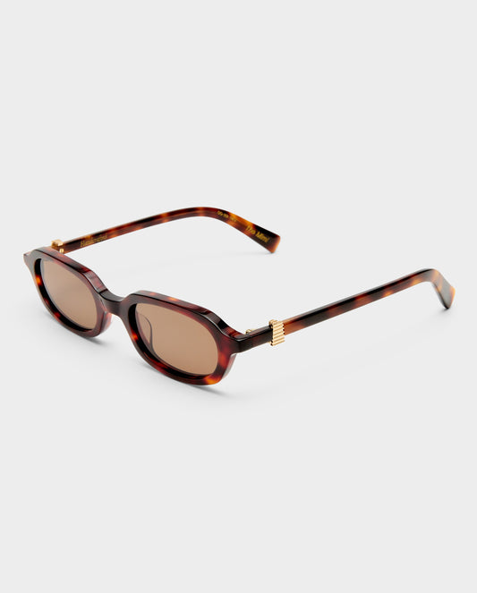 The Mimi Luxe Cherry Tort Female Rectangle Sunglasses | Luv Lou