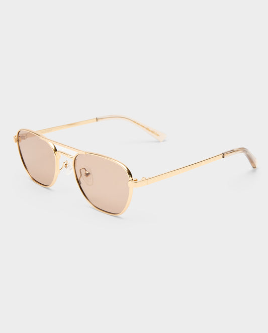 The Chloe Light Gold Female Aviator Sunglasses | Luv Lou