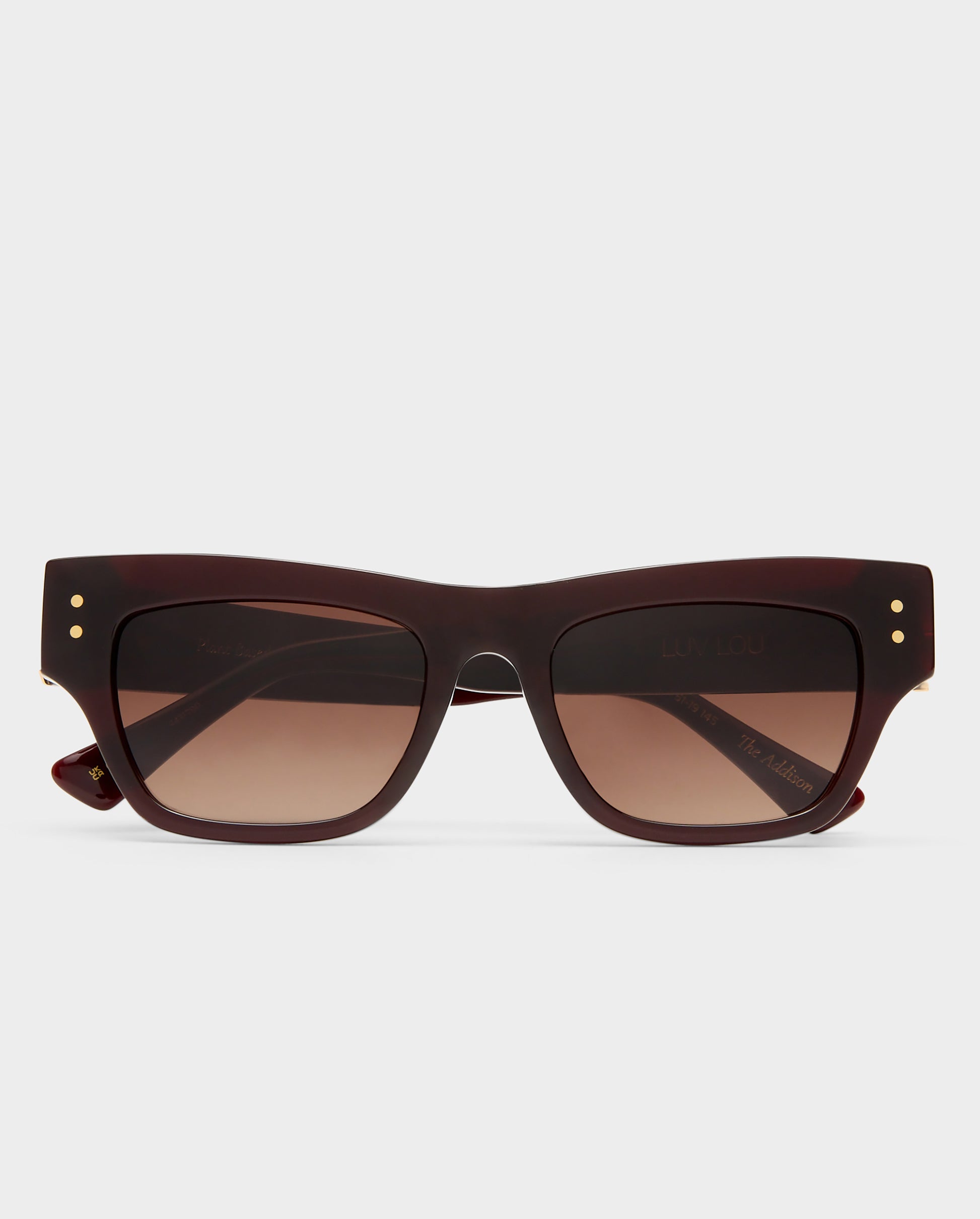 The Addison Wine Female Cat-Eye Sunglasses | Luv Lou