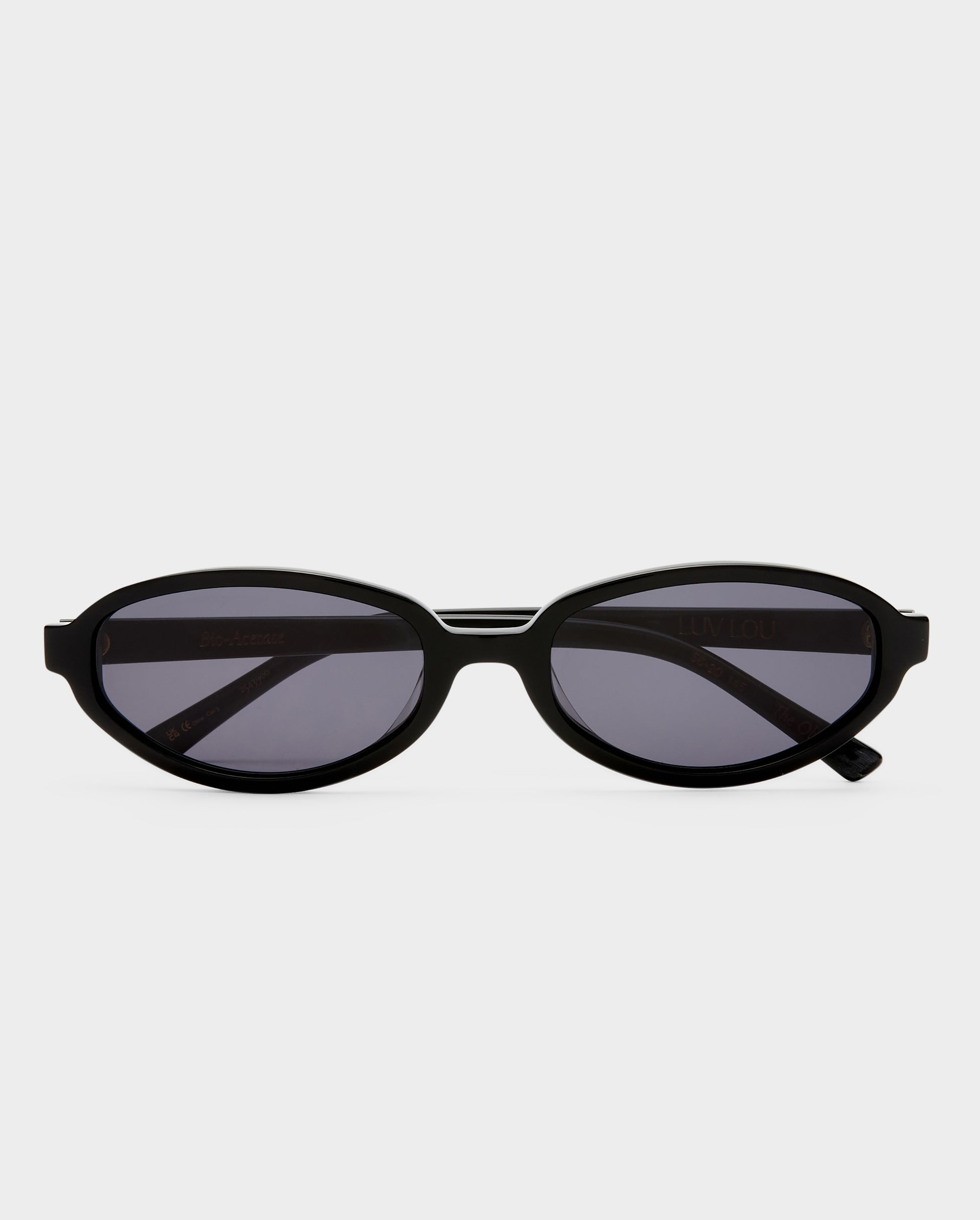 The Olive Black Female Oval Sunglasses | Luv Lou