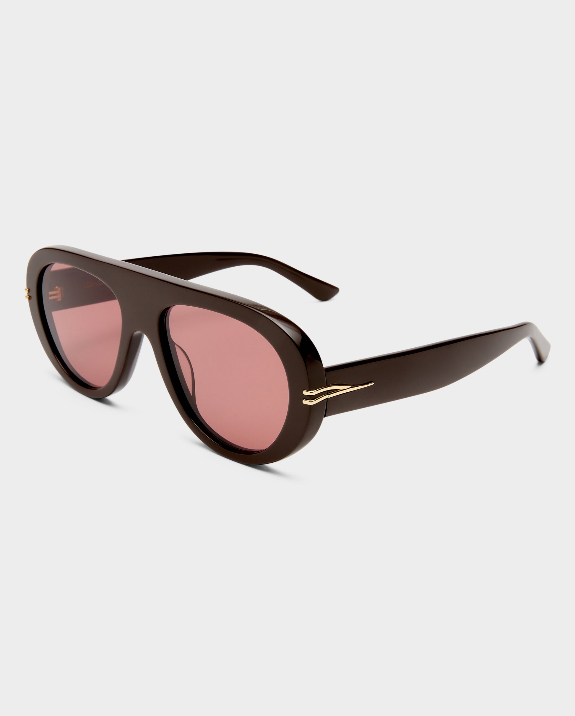 The Ash Dark Chocolate Female Aviator Sunglasses | Luv Lou