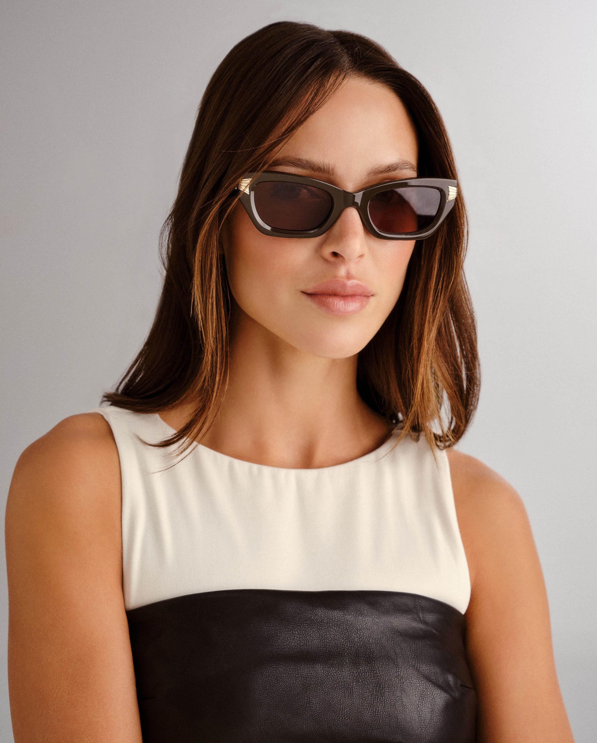 The Cameron Dark Chocolate Female Cat-Eye Sunglasses | Luv Lou