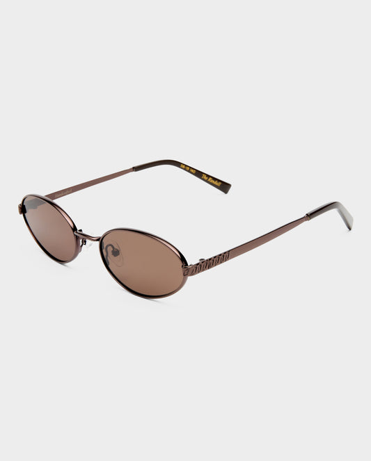 The Kendall Bronze Female Oval Sunglasses | Luv Lou