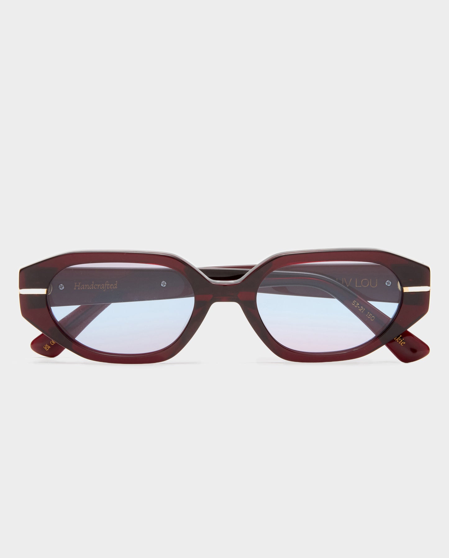 The Frankie Burgundy Female Rectangle Sunglasses | Luv Lou