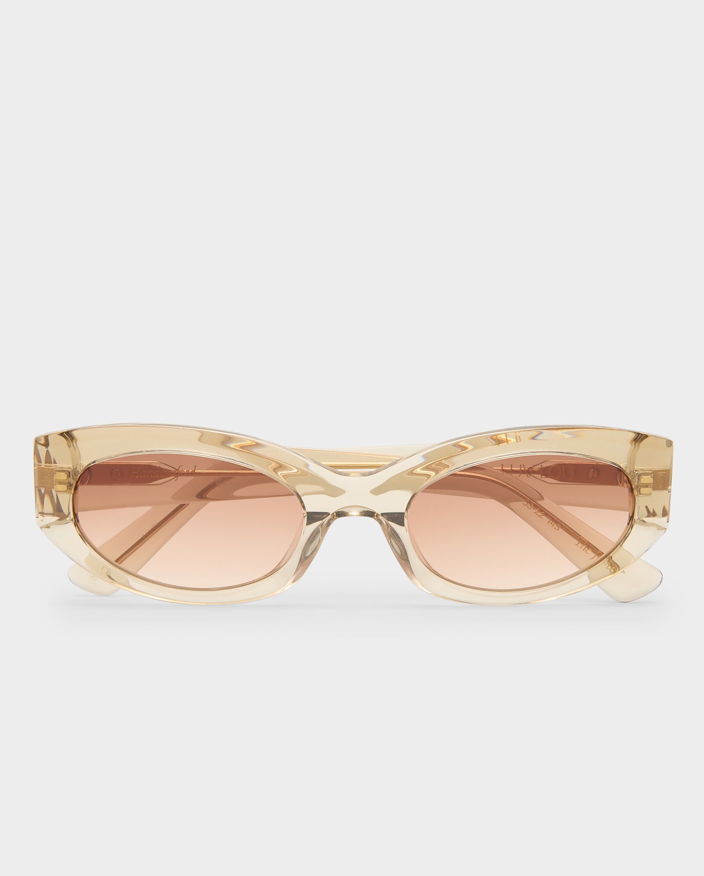 The Juliet Crystal Latte Female Oval Sunglasses | Luv Lou