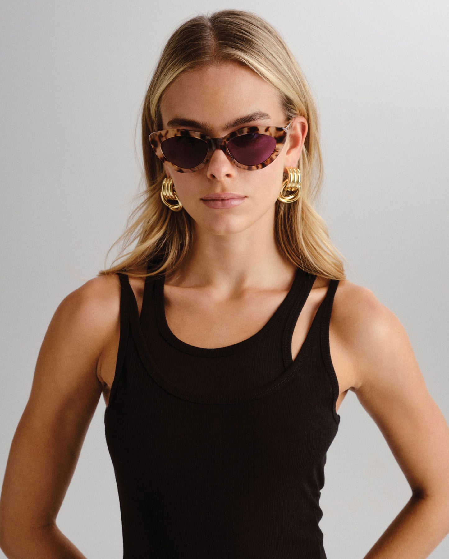 The Harley Cream Tort Female Cat-Eye Sunglasses | Luv Lou